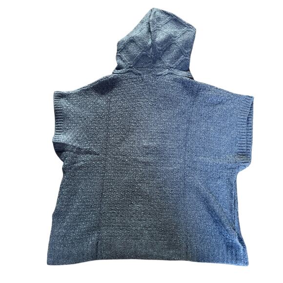Universal Thread Blue Knit Hooded Poncho Sweater NWT Boho Fall Cozy - Picture 4 of 8